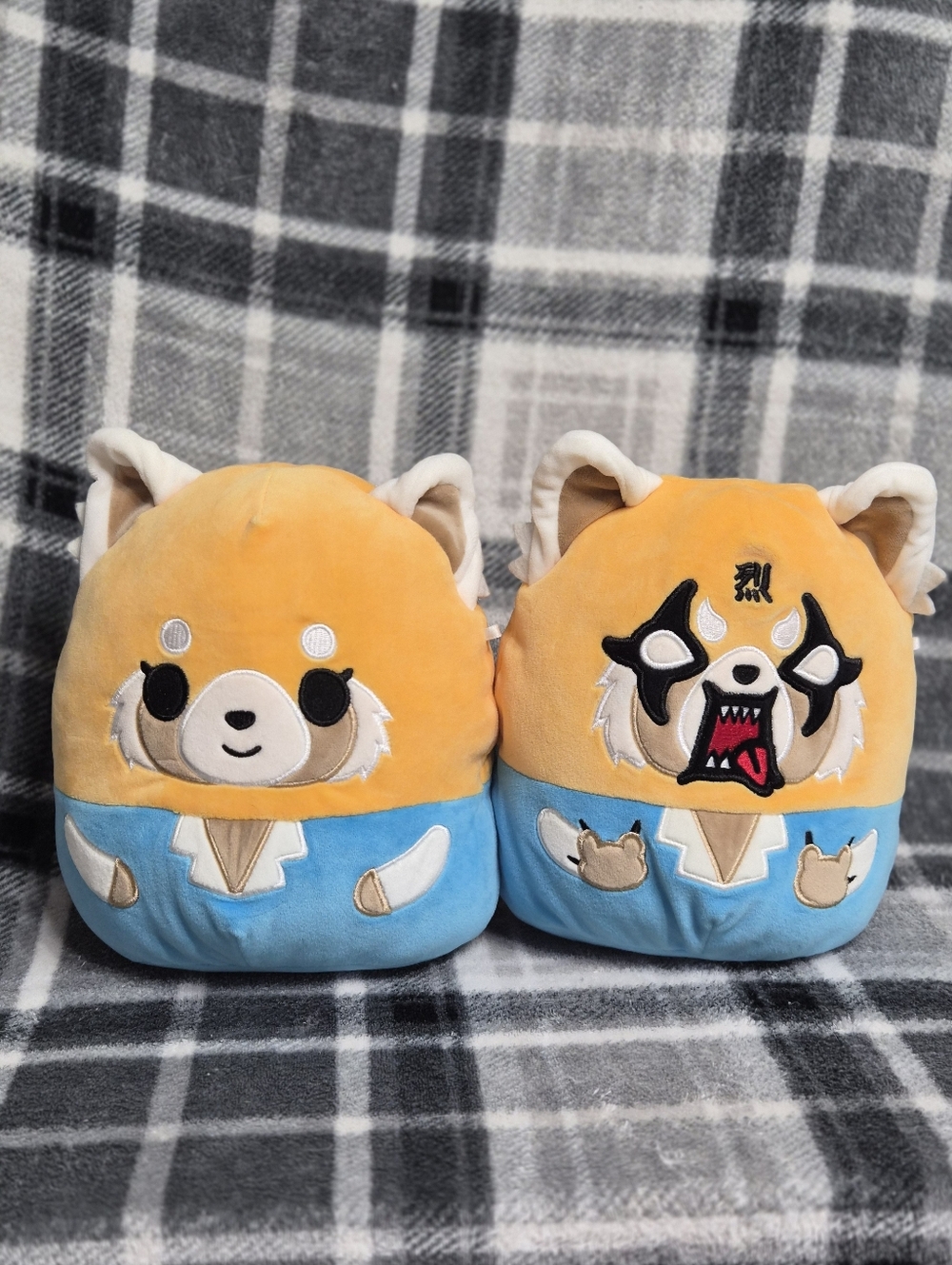 Squishmallows Orange and Blue Aggretsuko Plush Duo